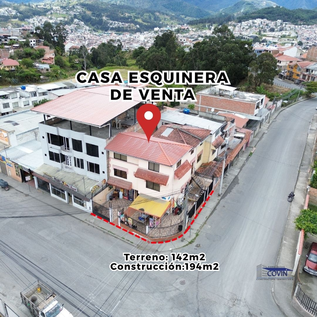 CASA ESQUINERA CON LOCAL COMERCIAL DE VENTA FRENTE A LA AV. DE LOS PALTAS-LOJA